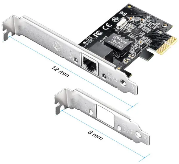 Cudy PE10 Gigabit PCI-Express kartica 10/100/1000Mb/s RJ-45, Realtek RTL8168E či