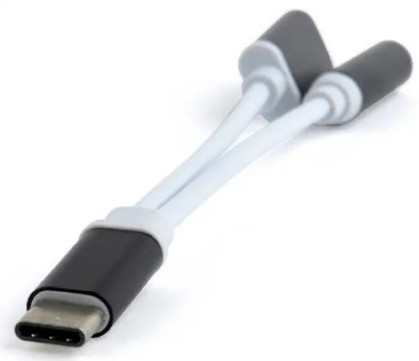 CCA-UC3.5F-02 Gembird USB type-C plug to stereo 3.5 mm audio adapter cable, with extra power sock FO