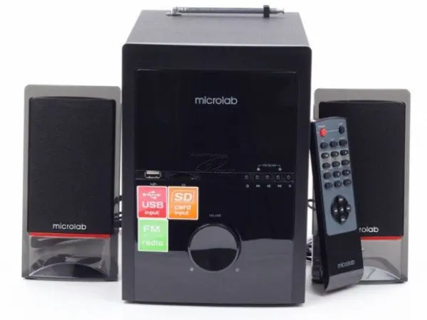 Microlab M-700U Aktivni drven zvucnici 2.1 46W RMS(18W,2x14W) SD, USB, FM, daljinski, 3.5mm