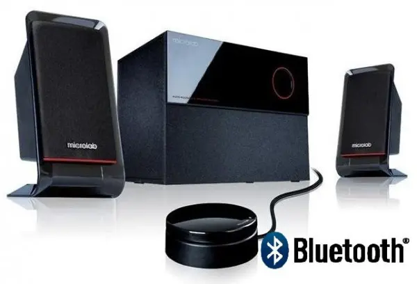 Microlab M-200BT Aktivni drveni zvucnici 2.1 40W RMS(16W, 2x12W) BLUETOOTH daljinski , 3.5mm