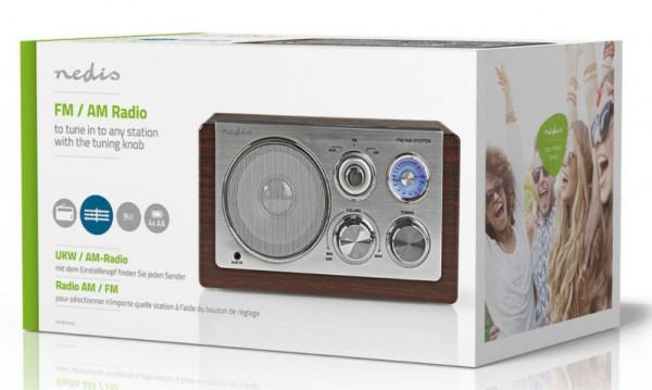 RDFM5100BN Prenosni retro radio prijemnik 9W, FM, AUX, 540-1600kHz Brown