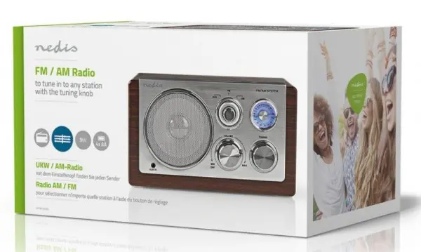 RDFM5100BN Prenosni retro radio prijemnik 9W, FM, AUX, 540-1600kHz Brown