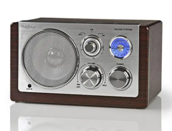 RDFM5100BN Prenosni retro radio prijemnik 9W, FM, AUX, 540-1600kHz Brown