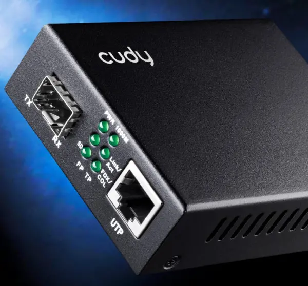 Cudy MC220P Gbit Media Converter 10/100/1000M SFP Slot to 10/100/1000M PoE+ Port, IEEE 802.3at/af