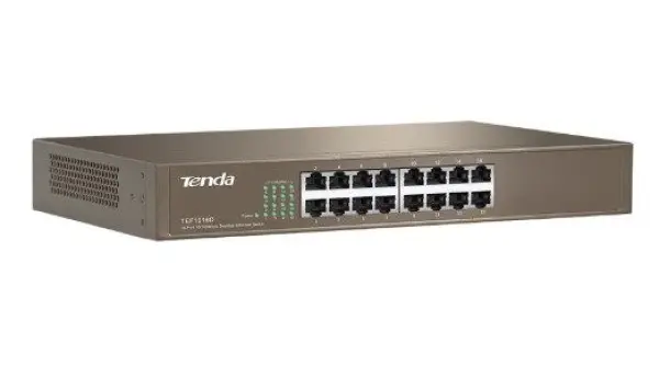 Tenda TEF1016D LAN 16-Port 10/100 Switch RJ45 ports Rackmount (alt=F1016)