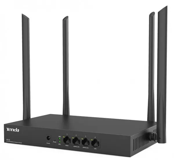 Tenda W15E AC1200 wireless dual band ruter 2.4+5GHz, Multi W/L, 300m2, 9v/1