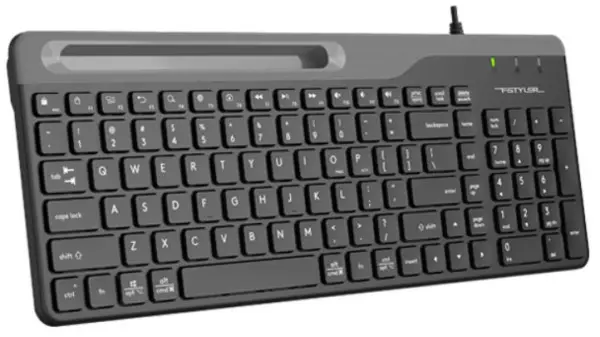 A4-FK25 A4Tech tastatura US layout black USB sa drzacem za telefon+plava maska