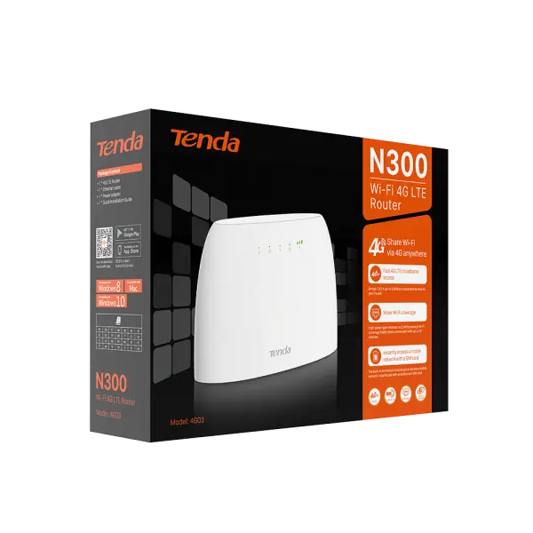 Tenda 4G03 300Mbps WiFi 3G/4G N300 4G LTE Ruter