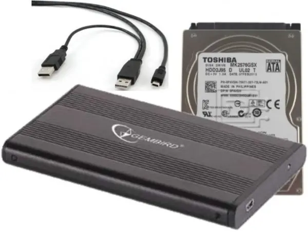 HDD 2.5\'' + USB 2.0 SATA eksterno kuciste * 320GB MK3276GSX TOSHIBA (1290)