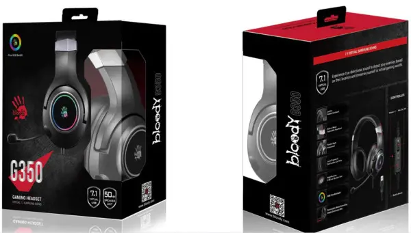 A4-G350 A4Tech Bloody gejmerske slusalice sa mikrofonom, 7.1 SURROUND, 50mm/16ohm, color LED, USB