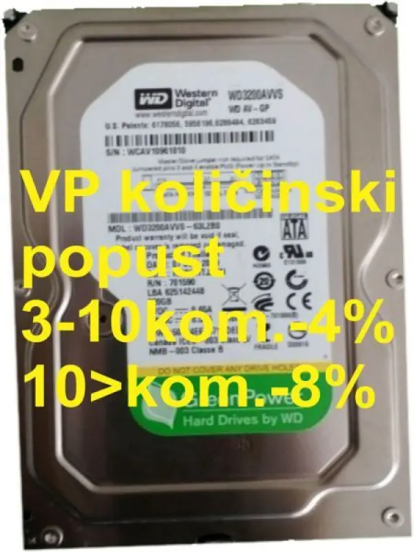 HDD 3.5\'' ** 320GB WD3200AUDX WD AV-GP GREEN 7200RPM 32MB SATA3