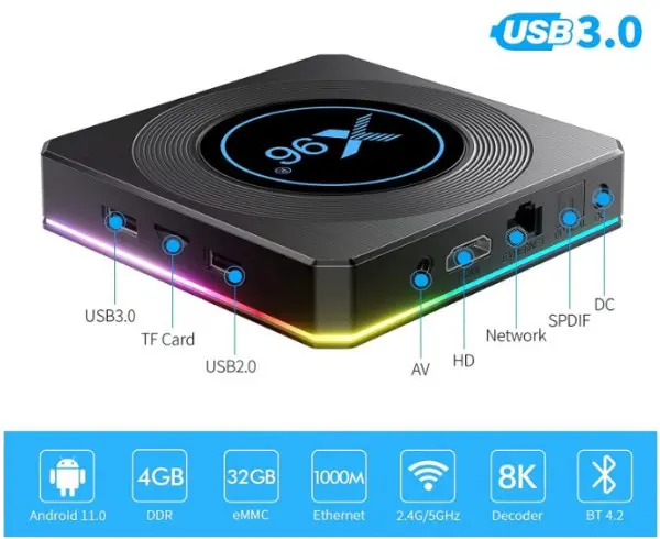 GMB-X96 X4 4/32GB Gembird smart TV box S905X4 Android 11