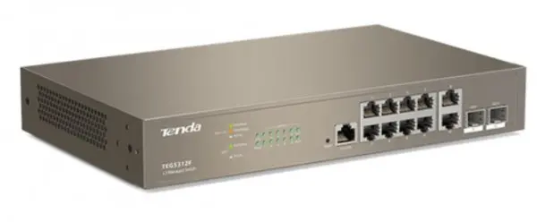 Tenda TEG5312F LAN 10-Port10/100/1000M Base-T +2 Base-X SFP Ethernet ports Desktop/wall mount switch