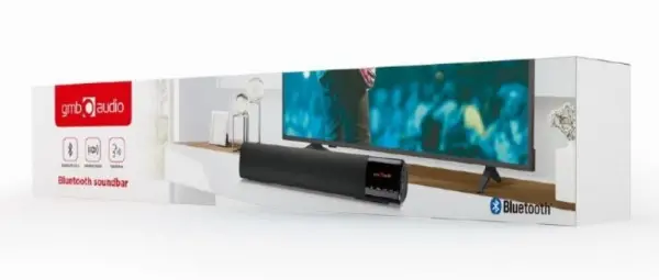 SPK-BT-BAR400-01 Gembird Bluetooth speaker soundbar 2x5W FM, USB, SD, AUX, mikrofon, black