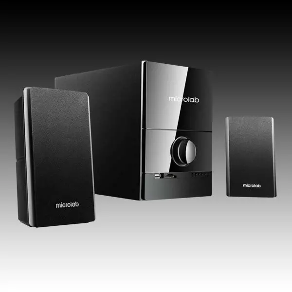Zvučnici 2.1, 40W RMS(16W+2x12W), USB/SD čitač,Drveni bas, Crni ( M500U ) 