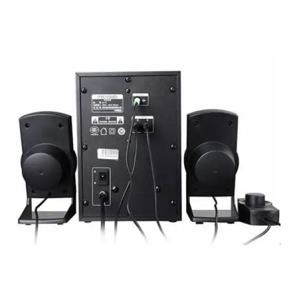 Microlab M-111 Aktivni drveni zvucnici 2.1  12W RMS(6W, 2x3W) daljinski, 3.5mm