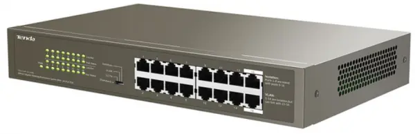Tenda TEG1116P-16-150W LAN 16-Port 10/100/1000M Base-TX Ethernet ports Switch