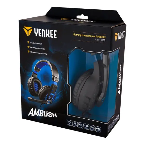 Slusalice sa mikrofonom Yenkee YHP 3020 Ambush Gaming Black-Blue