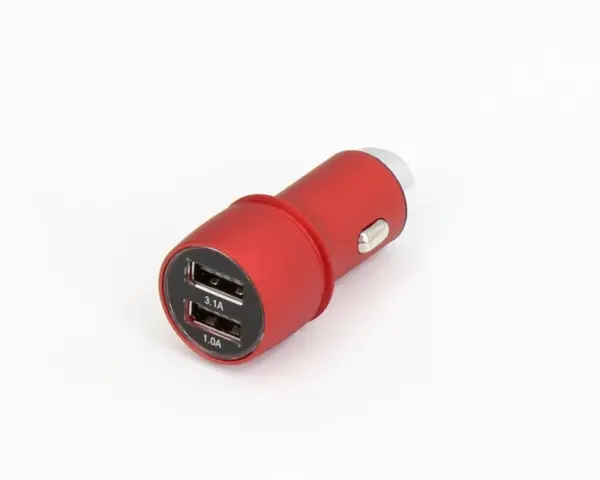 E-GREEN Punjač za auto 2xUSB port 5V 3.1A crveni