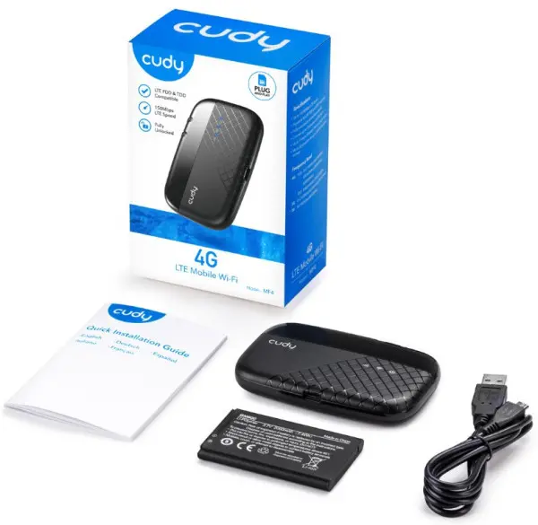 Cudy MF4 4G LTE Mobile Wireless-N, Cat.4, LTE-FDD/LTE-TDD/DC-HSPA+/HSPA/UMTS, 2020mAh battery