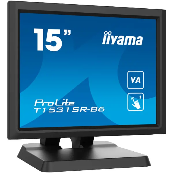 IIYAMA Monitor 15'' Resistive Touch, VA-panel, 1024x768, Speakers, VGA, DisplayPort, HDMI, 300cdm˛ (with touch), 2500:1, USB Interface, Buil