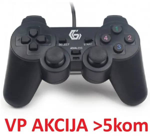 JPD-UDV-01 ** Gembird USB 2.0 analog vibration gamepad black (alt. JPD-THRILLERSHOCK-BOX 386)
