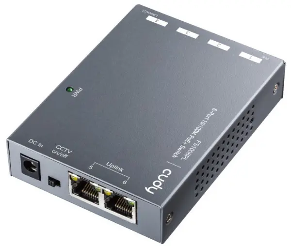 Cudy FS1006PL 6-Port 10/100M PoE+ Switch, 60W external, max 32W/PoE, UPLINK, 250m, 4KV protection