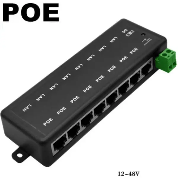 POE-INJ-8xRJ45 Gembird  8CH Pasivni prolazni POE injector,  for IP Network Camera Ubiquiti and Mikro