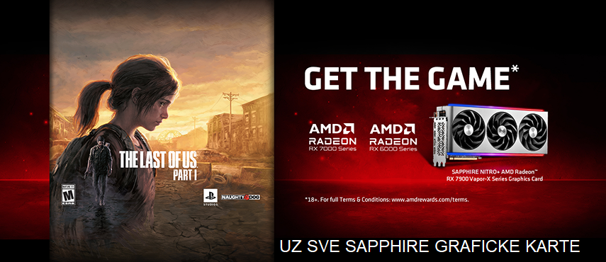 Uz svaku kupljenu Sapphire graficku karticu na gstore.rs dobija se Last of Us Part 1 igrica za PC